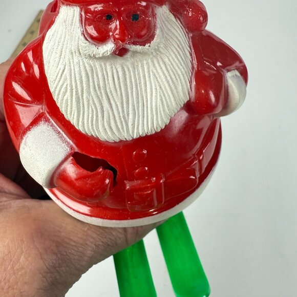 Vintage Rosbro Plastic Snowman Santa Planter Duo Skier Christmas Display Decor - Picture 7 of 14